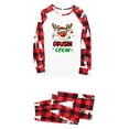 thumbnail image 2 of Christmas Pajamas for Family, Long Sleeve Reindeer Print Raglan Tops + Plaid Pants Set, 2 of 10