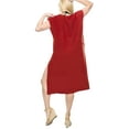 thumbnail image 4 of HAPPY BAY Women's Beachwear Summer Swim Beach Dress Cover ups for Swimwear Women Short Front Tie Swimsuit Coverups for Women M-L Red_AC114, 4 of 4