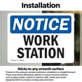 thumbnail image 3 of (2 Pack) Work Station OSHA Notice Sign 7 Inch X 5 Inch Vinyl Label Decal Sticker Weather Resistant, UV Protected for Workplace, Business, and Construction Site, Made in the USA, 3 of 7