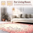 thumbnail image 2 of ODIKA 4'x6' Machine Washable Non-Slip Area Rug, Whimsical Wildflower With Artisanal Detail High Traffic Rug, Rose, 212298, 2 of 7