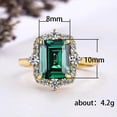 thumbnail image 4 of 925 Sterling Silver Shiny Emerald Square Cubic Zirconia Rings Diamond Rings for Women Jewelry Findings Earring Backs Findings, 4 of 5
