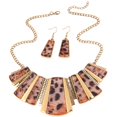 thumbnail image 1 of Collier Léopard Imprimé, Collier Chaîne avec Boucles d'Oreilles, 1 of 2