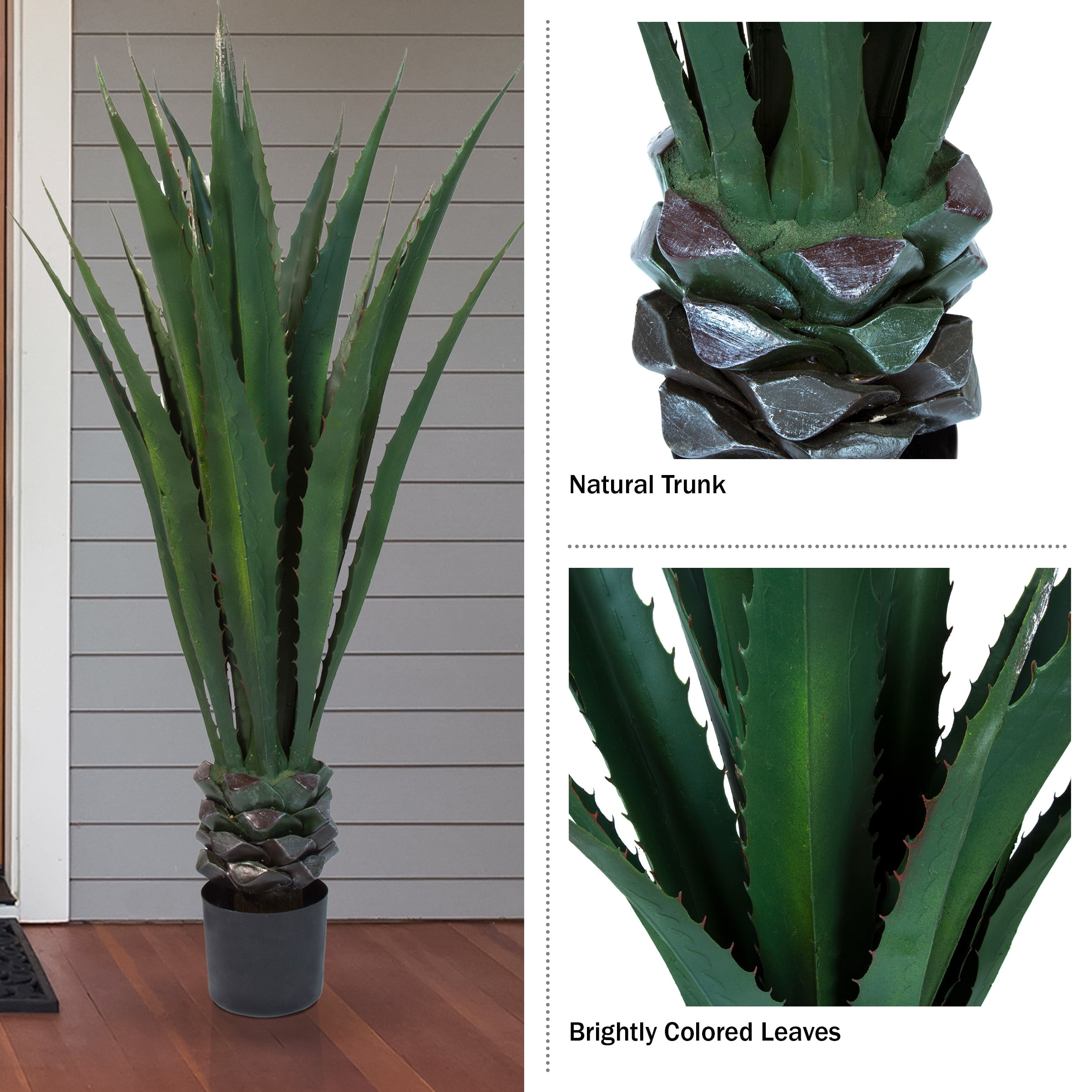 冬の感謝セール Pure Garden 52-Inch Agave Artificial Tree with 7-Inch Pot 工芸品