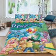 thumbnail image 2 of Cuentos de Dragón Conjunto de sábanas temático, trío de piezas, cómodo y amigable con la piel, diseño único, regalo de decoración para el hogar para familiares, amigos y fans,140cm *210cm, 2 of 6