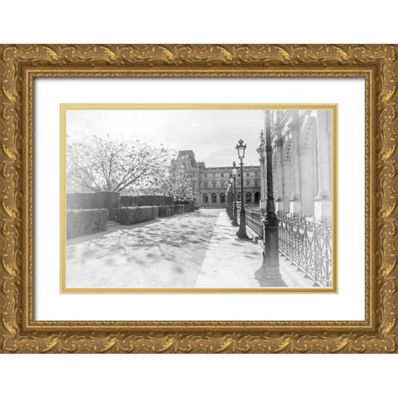 Murdock, Ramona 32x23 Gold Ornate Wood Framed with Double Matting Museum Art Print Titled - Avenue De La Louvre