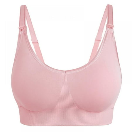 

Xmarks Sleeping Nursing Bras for Breastfeeding Maternity Bras for Pregnancy Seamless Bralette Underwear Pink 40/90ABCD 38/85E