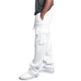 thumbnail image 4 of Domuza Cargo Sweatpants Men Big and Tall Wide Leg Drawstring Sweatpants 2026 Fashion Work Open Bottom Jogger Trousers with Multi Pockets White 2XL, 4 of 6