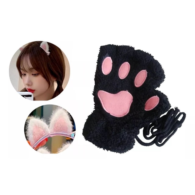 Guantes Garrita Gato Orejitas Kawaii Gatito