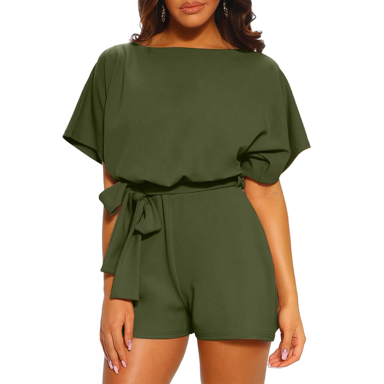green short sleeve romper