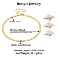 thumbnail image 5 of Bestyle 18K Gold Plated Choker Necklace for Women, 5mm Flat Herringbone Snake Chain Necklace Jewelry for Everyday Wear Birthday, 5 of 6