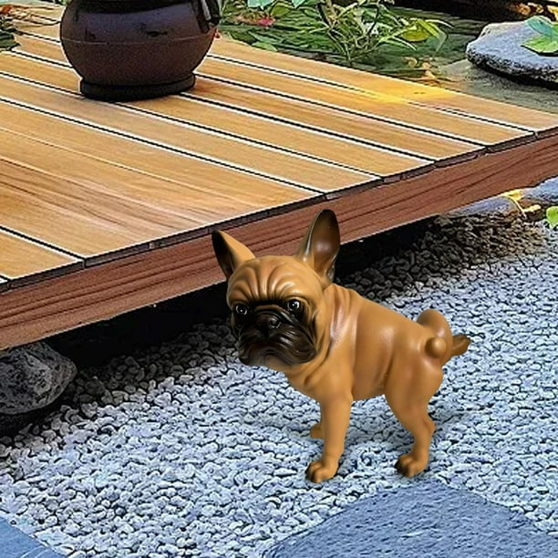Estatua de perro para jardín, coleccionable, hecha a mano, de resina, escultura de animal adorable, figura de cachorro para sala de estar, boda, perro que orina