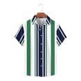 thumbnail image 2 of KyCheLot Men's Dress Shirts Stripe Summer Short Sleeve Collar Button down Shirt Casual Travel, 2 of 5