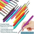 thumbnail image 3 of 59pcs Ergonomic Crochet Hook Set 5 Rolls Yarn Knitting Needles Kit For Starters, 3 of 5