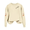 thumbnail image 5 of Fiaer Thanksgiving Women Sweatshirts Turkey Graphic Long Sleeve Pullovers Crew Neck Baggy Trendy Tops Beige M, 5 of 5