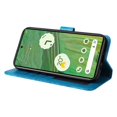 thumbnail image 6 of SaniMore for Google Pixel 7 Wallet Case, Shockproof PU Leather Stand Cover with Card Slot Flip Kickstand Embossed Flower Magnetic Clasp Wrist Strap for Google Pixel 7, Blue, 6 of 9