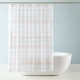 thumbnail image 3 of Town & Country Everyday Solana Textured Woven Stripe Cotton Shower Curtain, White/Grey/Blush, 70"x72", 3 of 10