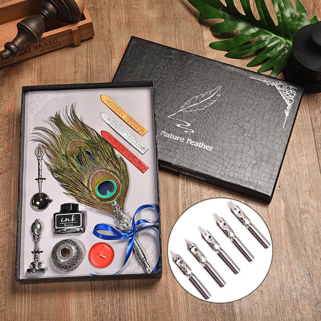 Retro Sprinkle Gold Pen Retro Quill Pen Set Calligraphy Quill Pen Kits