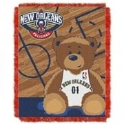LHM NBA New Orleans Pelicans Half Court Jacquard Baby Woven Throw, Blue - 36 x 46 in.