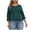 Green, variant on Loopsun Womens Tops Plus Size, Womens 3/4 Sleeve T Shirts, Women's Solid Hollow Shoulder 3/4 Sleeve V-Neck Blouse Top Green XXXL