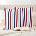 thumbnail image 3 of Red Blue Stripe Outdoor Waterproof Pillow Covers, Gradient Geometric White Vertical Striped Decorative Square Throw Pillowcase Sofa Cushion Sham for Patio/Couch/Chair, 20"x20" 2 Pack, 3 of 8