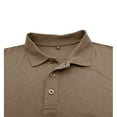 thumbnail image 6 of Aimik Long Sleeve Polo Shirts for Men S - 2Xl Slim Fit Collared Cotton Blend Full Sleeve Casual Workwear Shirt Sporty Striped Printed Lapel Polo Shirts-Khaki L, 6 of 6