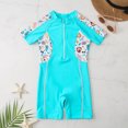 thumbnail image 3 of KYAIGUO Kids Girls One Piece Rash Guard Swimsuit Toddler Water Sport Short Swimwear UPF 50+ Sun Protection Bathing Suits 4-14T, 3 of 8