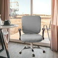 thumbnail image 3 of Elastic Office Chair Seat Covers Stretchable Chair Slipcover Silver computer desk Grey, 3 of 8
