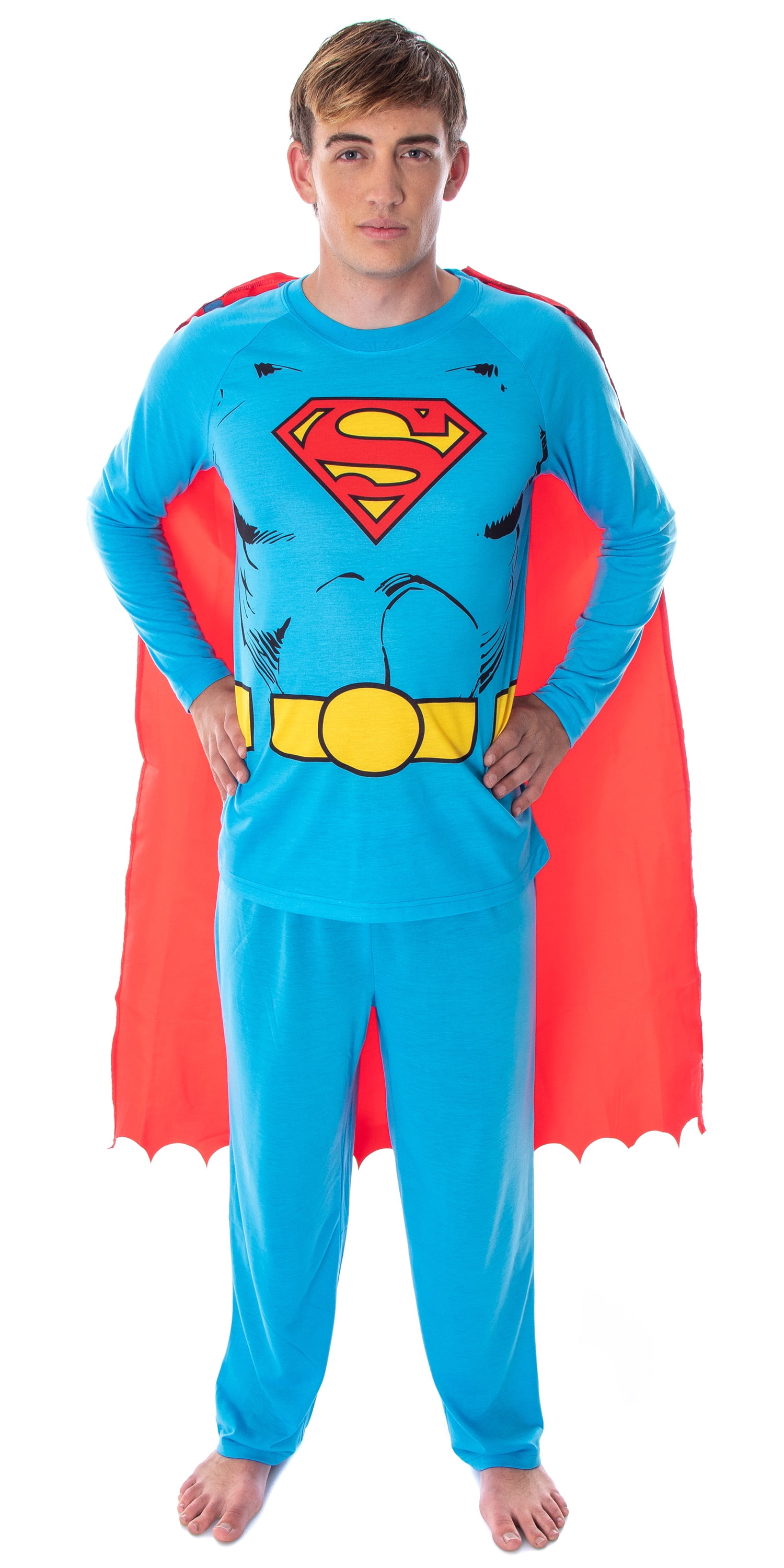 Vochtig Bedenken Slink DC Comics Men's Superman Costume Raglan Shirt And Pants Pajama Set with  Cape - Walmart.com