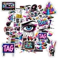 thumbnail image 6 of 35pcs Colorful Urban Sticker Pack Retro Graffiti Decals Art Kids Stickers for Suitcase Laptop Guitar, 6 of 9
