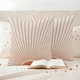 thumbnail image 3 of Sunlight Lines Outdoor Waterproof Pillow Covers, Orange Sunset Abstract Striped Art Decorative Square Throw Pillowcase Sofa Cushion Sham for Patio/Couch/Chair, 18"x18" 2 Pack, 3 of 8