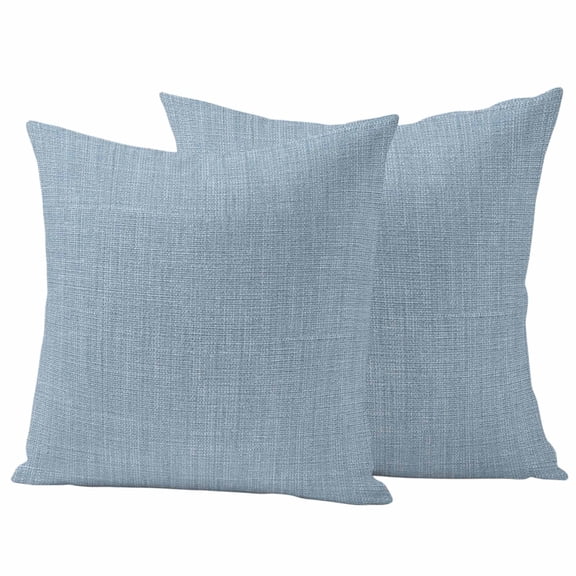 2 Pack Outdoor Waterproof Throw Pillow Covers,Sky Blue Solid Color Decorative Square Pillow Case Patio Pillowcases for Chair Couch Sofa 16x16in
