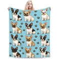 thumbnail image 5 of French Bulldog Blanket Bulldog Gifts for Women Women Cute Dog Blanket for Dog Lovers Soft Flannel Cozy Fleece Fuzzy French Bulldogs Plush Warm Bedding Stuff for Users Adults 50 x 60 Inch, 5 of 8