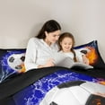 thumbnail image 5 of Homewish Football Soccer Bedding Comforter Set,Ball Sport Game Twin Comforter Sets,Black Orange White Bedding Set For Teens,Luxury Bedroom Decor Reversible,2 Pieces, 5 of 8