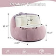 thumbnail image 2 of AENKYO Plush Faux Fur Bean Bag Chair - High Density Foam, Non-Slip, Portable Lounger for Living Room, Bedroom, Pink, 2 of 10