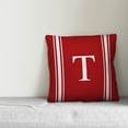 thumbnail image 2 of Creative Products Red Farmhouse Stripes Monogram 18x18 Spun Poly Pillow, 2 of 2