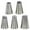 Silver, variant on 5 Pcs Large Icing Piping Tips Set, Stainless Steel Cake Decorating Nozzles for French Star & Plain Tube