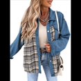 thumbnail image 3 of Chaqueta Vaquera Estilo Boyfriend, Informal, de Larga, con Botones y Bolsillos, para Mujer Azul L, 3 of 9