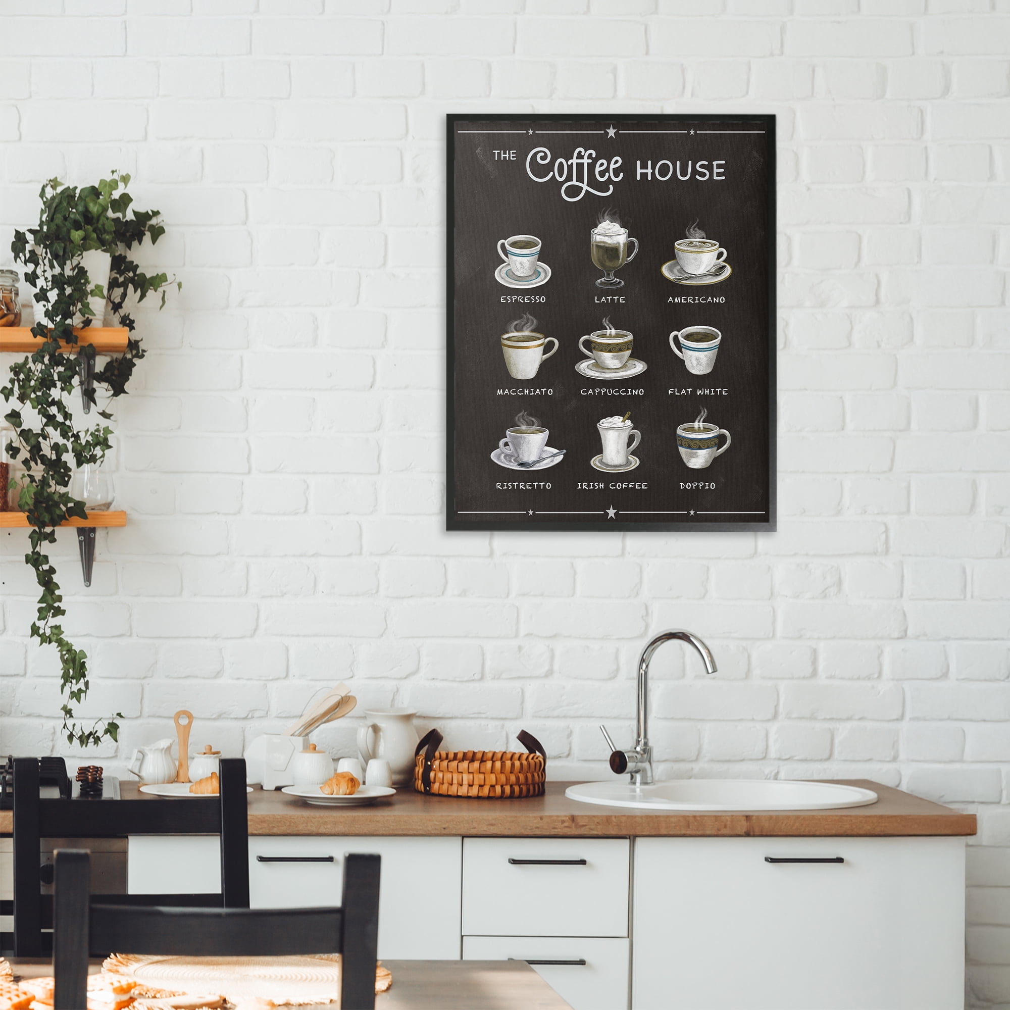 Stupell Industries The Coffee House Menu Black Framed Giclee Art, design by Conrad Knutsen