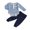 Navy Blue, variant on Cjfdfy Newborn Baby Boys Fall Outfits Striped Waffle Knit Long Sleeve Striped Romper With Elastic Waist Solid Pants 2Pcs Infant Fall Winter Outfit Coming Home Outfit 0-18M