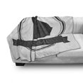 thumbnail image 2 of Georgia Soft Flannel Fleece Throw Blanket, Monochrome Round Composition of Map and Typography with Dots Framing, Cozy Plush for Indoor and Outdoor Use, 60" x 80", Dark Taupe and White, by Ambesonne, 2 of 5