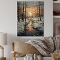 thumbnail image 2 of Designart "Snow Sunrise Beauty Pastoral" Landscape & Nature Print on Natural Pine Wood, 2 of 5