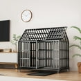 thumbnail image 3 of 52" Heavy Duty Dog Crate Large Dog cage Strong Metal Dog Kennels and Crates for Large Dogs Top Open with 2 Doors 4 Lockable Wheels 2 Removable Trays, 3 of 18