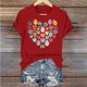 thumbnail image 4 of Mujeres Pantalones Cortos de Manga Corta Impresa Floral Cuello Redondo Superior / Camisa Poliéster, Blusa Casual de Moda para el Uso Diario Del Hogar, 4 of 5
