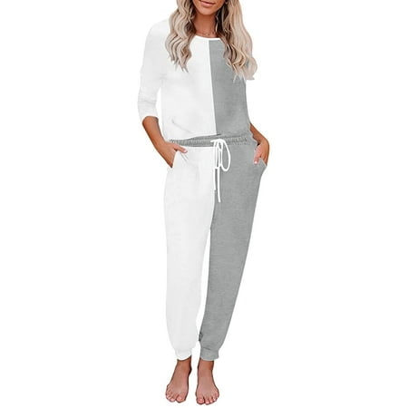 luvamia Womens Pajamas Set 2 Piece Long Sleeve Top & Pants Joggers PJs Loungewear, Size S-2XL
