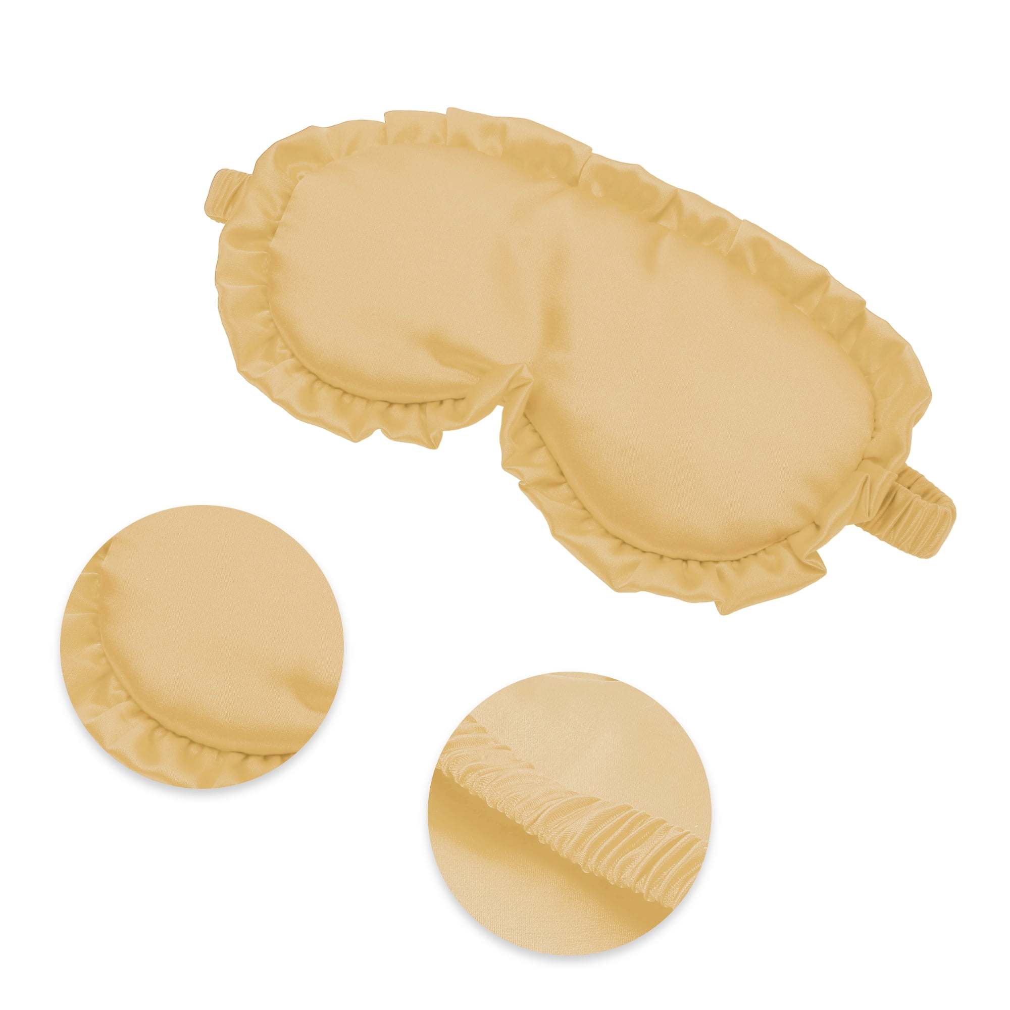Unique Bargains Soft Flowers Style Sleep Mask Eye Shade Cover for Rest Gold Tone