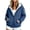 Navy, variant on Xaqiouau Womens Sherpa Lined Zip Up Hoodie Thick Fleece Hooded Sweatshirt with Multiple Pockets Warm Casual Jacket for Fall Winter Daily Wear