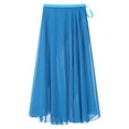 thumbnail image 5 of Kaerm Women Sheer Ballet Wrap Skirts Solid Color Flowy Skirts Lace-up Apron Dance Skirts Lake Blue One Size, 5 of 6