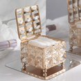 thumbnail image 4 of Laklulu Crystal caja de cosméticos, pequeña caja de cosméticos con tapa y soporte para hisopos de algodón, caja de cosméticos con patrón de diamante cuadrado, 4 of 8