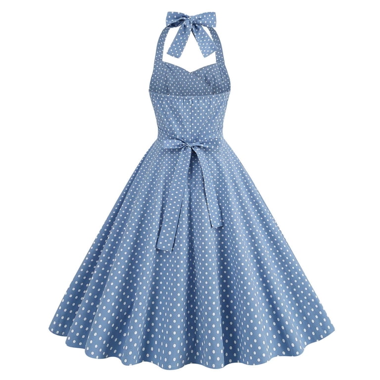 slim fit dress slacks Zapaka Women Brown Chiffon A-Line Polka Dots Dress Halter Tea Length Formal Dress, Brown / AU6 main image 1