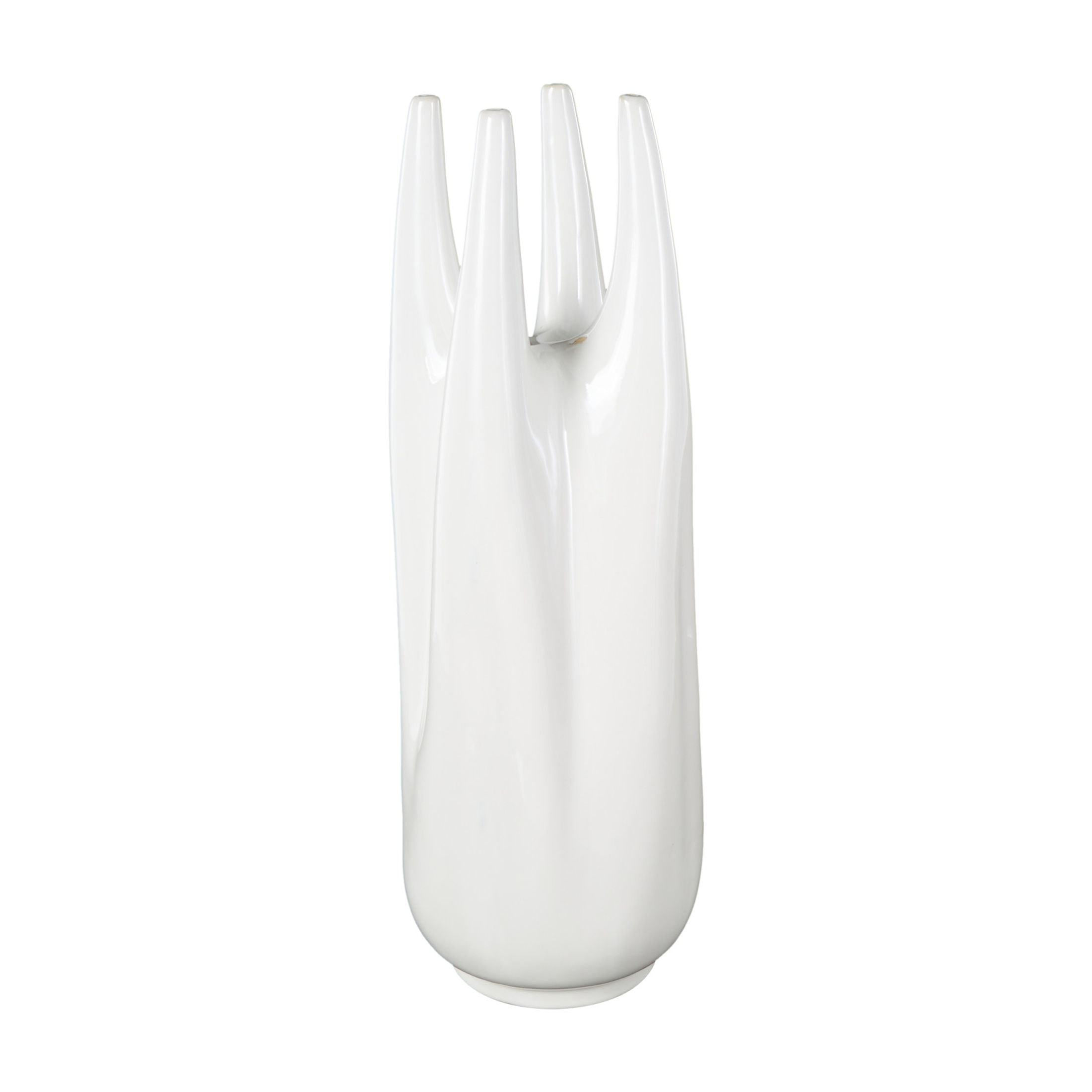 DecMode 22" Abstract White Ceramic Vase with Multiple Openings